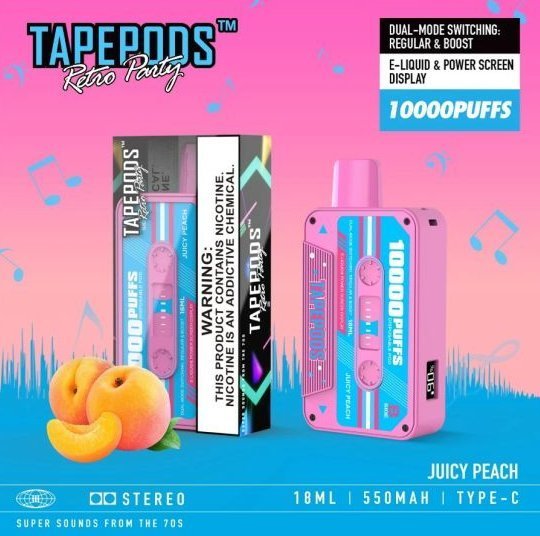 TapePods 10K Puffs Disposable Vape With Display- Juicy Peach