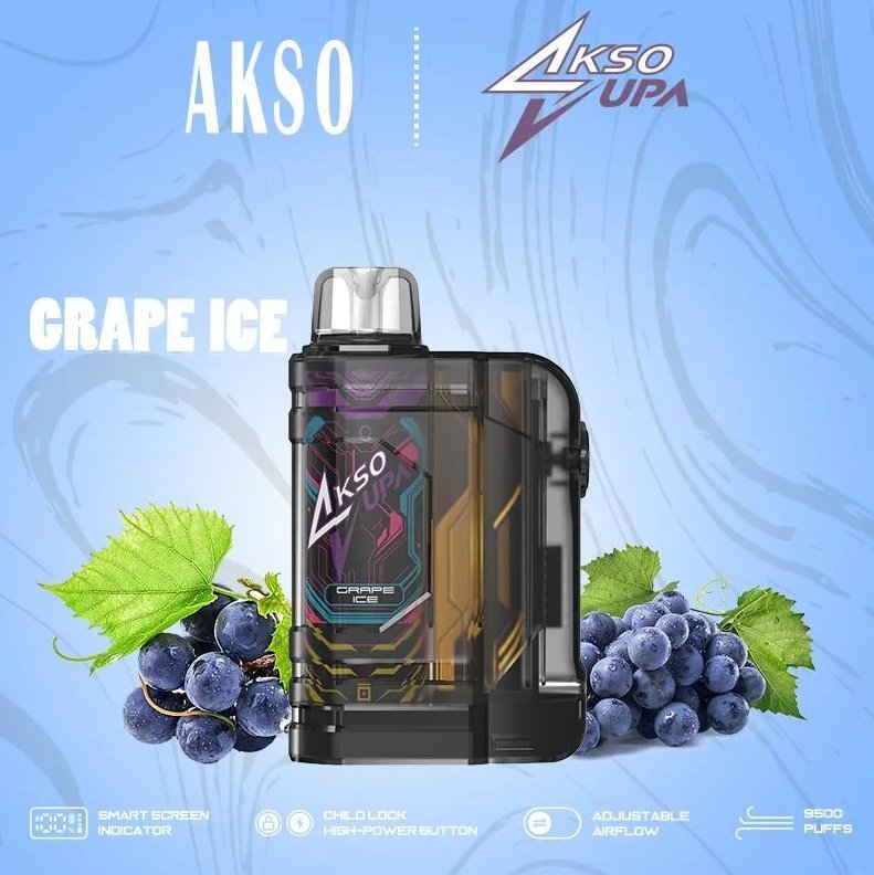 Akso Supa 9500 Puffs Grape Ice Disposable