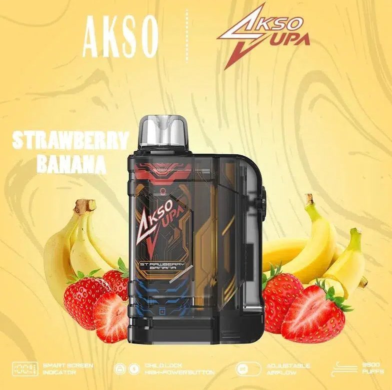 Akso Supa Strawberry Banana 9500 Puffs