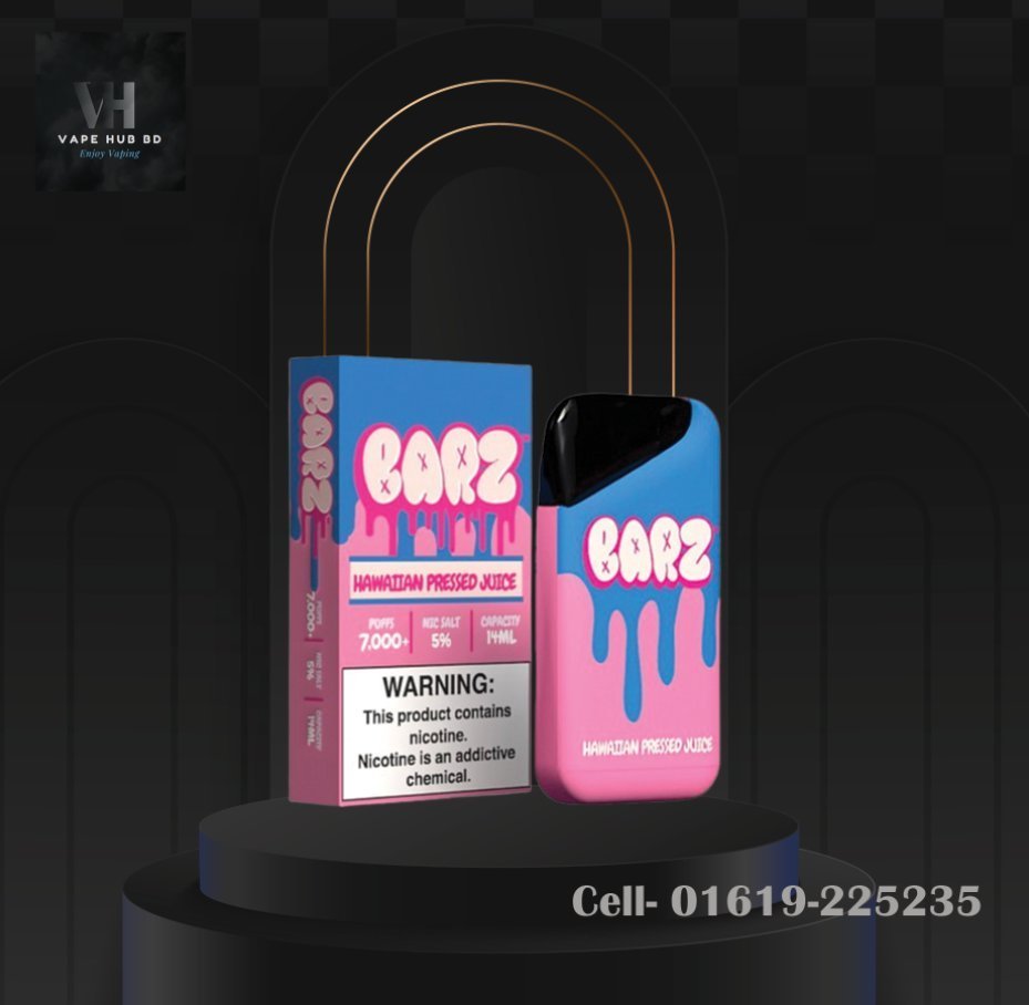 BARZ DISPOSABLE VAPE- HAWAIIAN PRESSED JUICE -7000 PUFFS