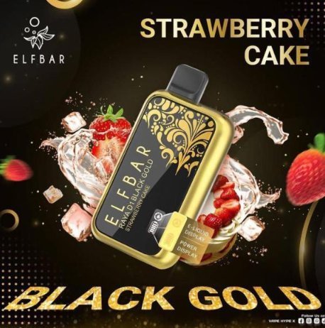 ElfBar Raya D1 Black Gold 13000 puffs- Strawberry Cake Price In BD