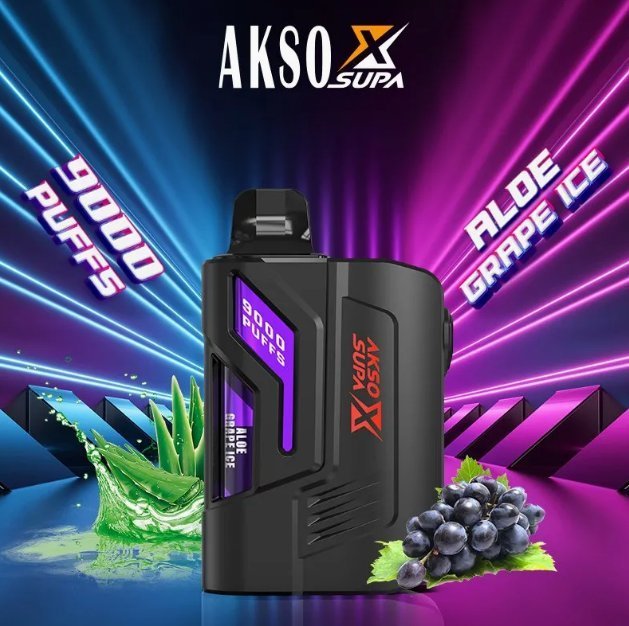 Akso X Supa Aloe Grape Ice 9K Puffs