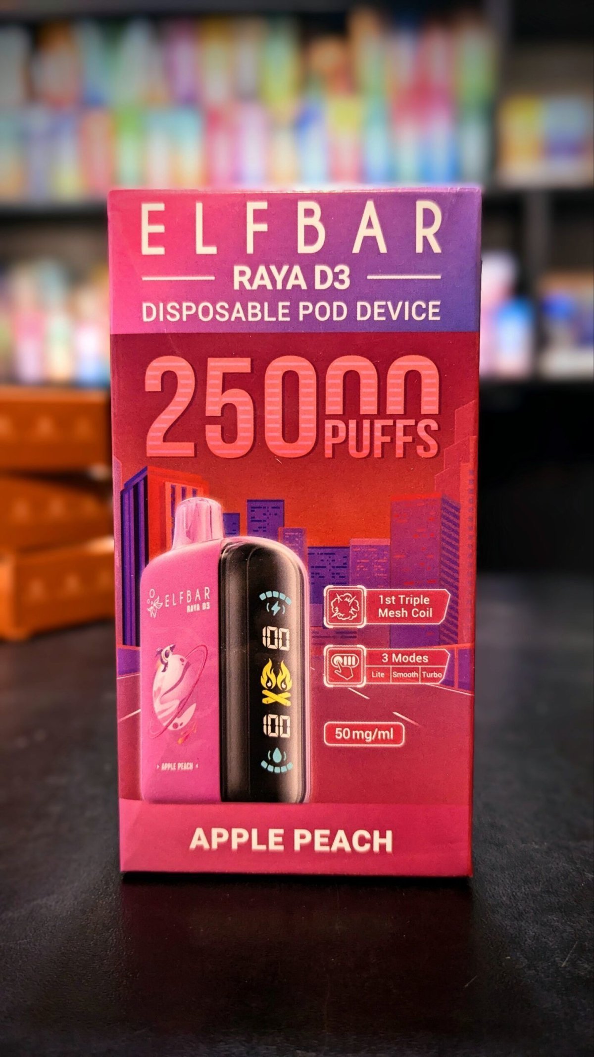 Apple Peach 25K Puffs By Elfbar Raya D3