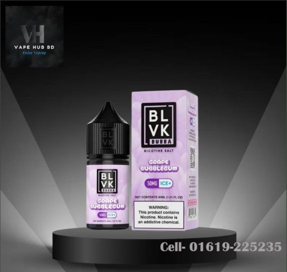 BLVK Bubba Grape Bubblegum Ice Salt Nic- 30ML- Price in BD.