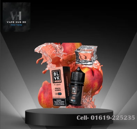 BLVK BAR Peach Gummy Ice- Nic Salt- 30ML