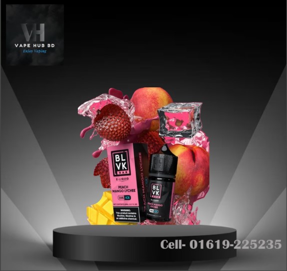 BLVK BAR Peach Mango Lychee Ice - Nic Salt- 30ML